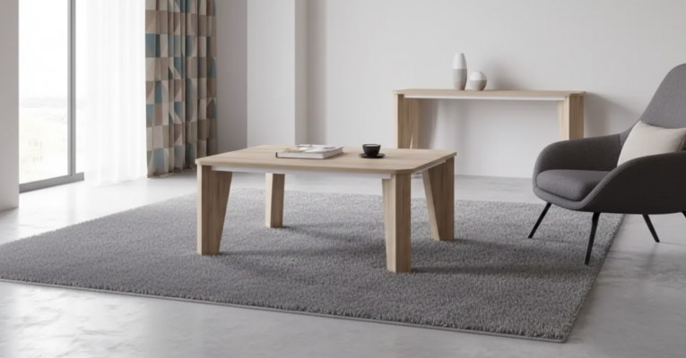 Designerski jasnobrązowy stolik kawowy drewniane meble stoliki boczne luksusowe meble