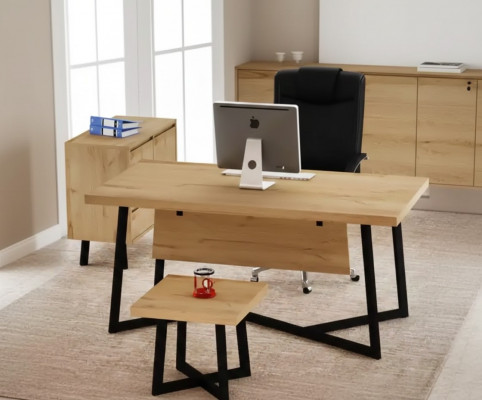 Jasnobrązowe designerskie Biurko designerskie meble biurowe stoły Drewno Nowe