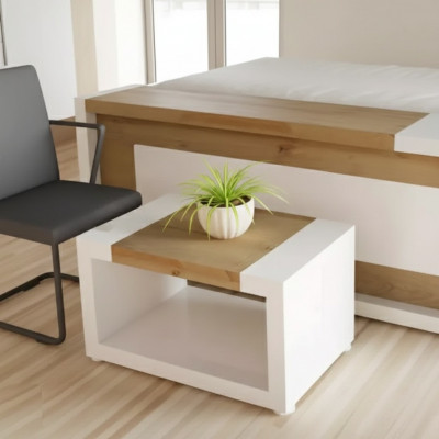 Designerski stolik kawowy biały Luksusowe drewno Tabela Meble do salonu Stół do przechowywania