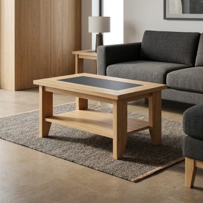 Brązowy stolik kawowy designerski Drewno Meble salon designerskie biuro Tabela