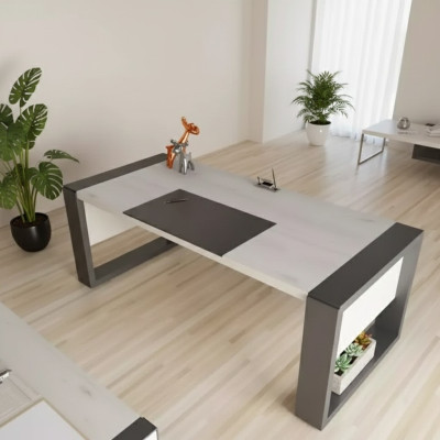 Nowoczesne Białe Biurko Designerskie Biuro Meble Drewno Tabela Gabinet