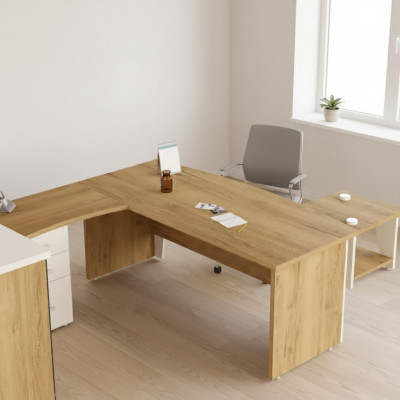 Brązowe Biurko narożne Exclusive Design Biurko Study Meble