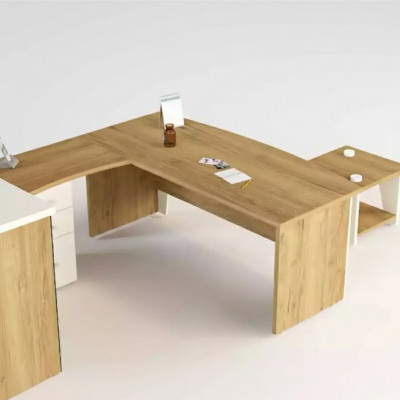 Brązowe Biurko narożne Exclusive Design Biurko Study Meble
