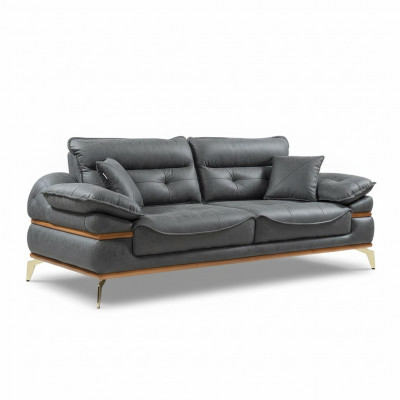 Nowoczesna szara sofa w salonie Ekskluzywna 3-miejscowa sofa do siedzenia