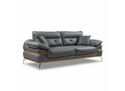 Nowoczesna szara sofa w salonie Ekskluzywna 3-miejscowa sofa do siedzenia