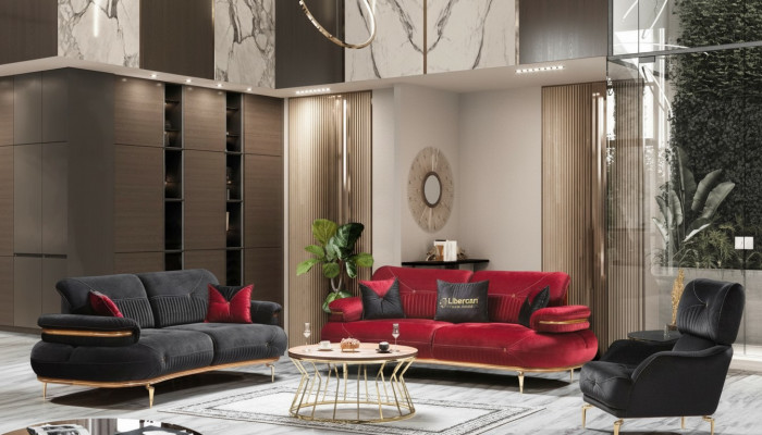 Nowoczesny zestaw mebli do salonu Podkładka Sofa Fotel Modern 3-częściowy