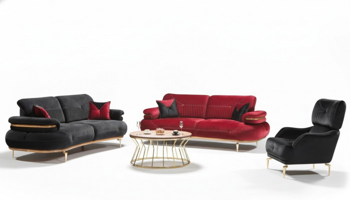 Nowoczesny zestaw mebli do salonu Podkładka Sofa Fotel Modern 3-częściowy