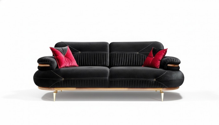 Ekskluzywna 3-miejsce do siedzenia, nowoczesna, tekstylna sofa do salonu