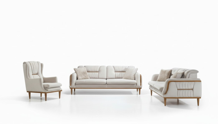 Nowoczesna biała luksusowa sofa w salonie I 1 miejsce siedzące Fotel