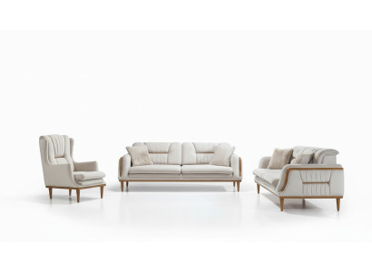 Nowoczesna biała luksusowa sofa w salonie I 1 miejsce siedzące Fotel