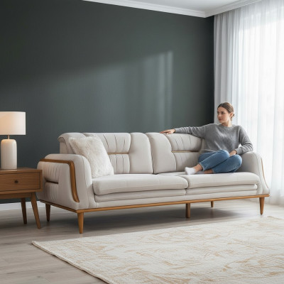 Nowoczesna biała luksusowa sofa Wysokiej jakości do salonu nowa