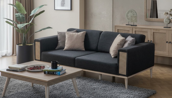 Sofa 3-miejsce siedzące Wysokiej jakości nowoczesna sofa tekstylna do salonu