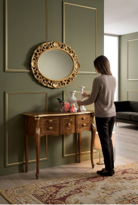 Klasyczny Stół konsolowy Brązowy Drewniany Stół Do Salonu Designerskie Meble