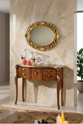 Klasyczny Stół konsolowy Brązowy Drewniany Stół Do Salonu Designerskie Meble