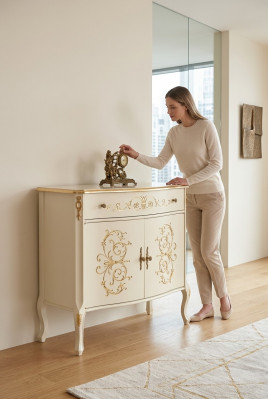 Klasyczny Biały Kredens Drewniany Kredens Designerski Kredens do Salonu Nowość
