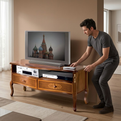 Telewizor Klasyczny Szafa Salon Meble stojak TV Drewno Design Nowość