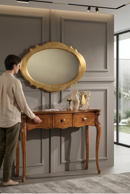 Toaletki konsolowe Brown Stół Sypialnia Meble Drewno luksusowy design