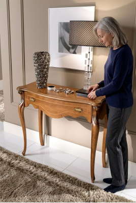 Brown Luxury Stół konsolowy Szuflady Meble Drewniane Sypialnia Design Nowość