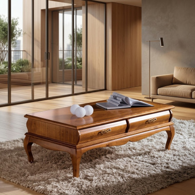 stolik kawowy Klasyczny Styl Salon Tabela Szuflady Meble Design