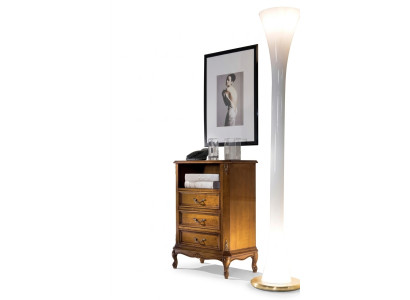 Klasyczne meble drewniane Kredens brązowy salon z 3 szufladami Design Lampa