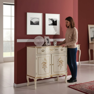 Luksusowy kredens brązowy Lampa szuflada Meble drewniana Szafka Nowość