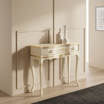Klasyczny Biały Stół konsolowy Side Meble Drewniane Sypialnia Design