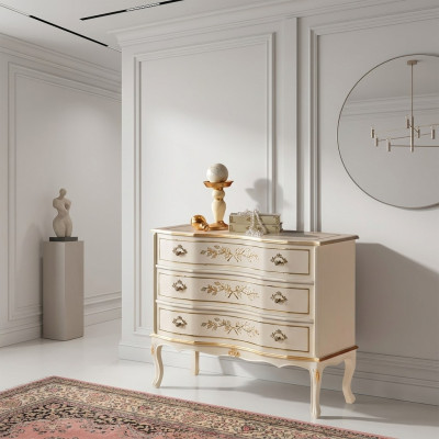 Klasyczne Kredens 3x Szuflady Prawdziwe drewno Design Meble do Salonu