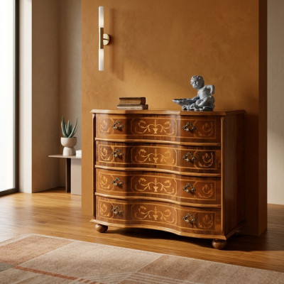 Klasyczne Brązowe Drewno Szafa Szuflady Kredens Living Room Design