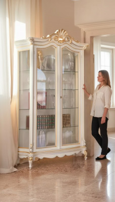 Klasyczne jakościowe białe luksusowe meble Galota nowe w salonie Półka