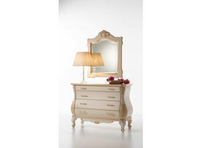 Kredens Luxury Lustro Classic Biały Sypialnia Meble Szafki Komody