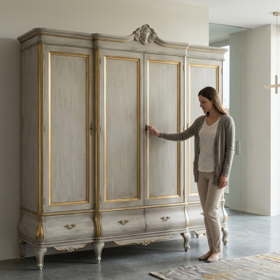 Szafka White Luxury Solidne drewnone Meble Sypialnia Szafki Szafa