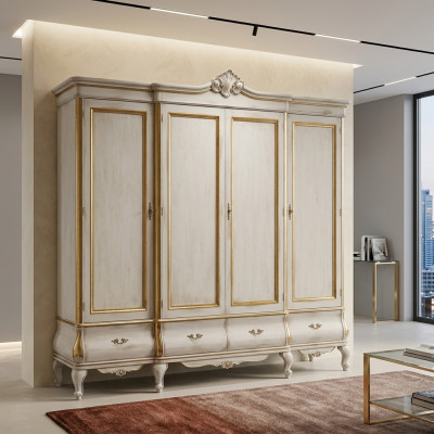 Szafka White Luxury Solidne drewnone Meble Sypialnia Szafki Szafa
