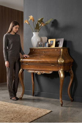 Design Luxury Brown Stół konsolowy Sypialnia Meble Toaletka Drewno