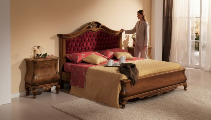 Łóżka Chesterfield Łóżko tapicerowane Classic 180x200 Podwójne łóżko z ramą łóżka