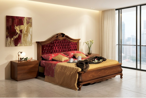 Łóżka Chesterfield Łóżko tapicerowane Classic 180x200 Podwójne łóżko z ramą łóżka