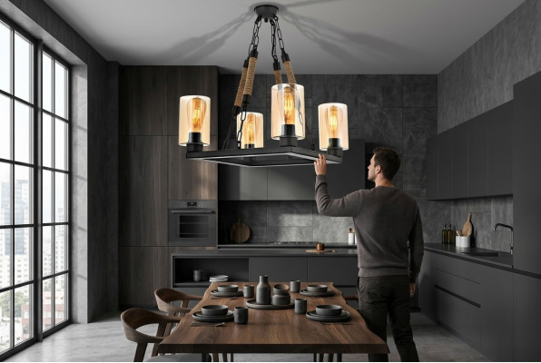 Żyrandol lampa sufitowa żyrandol Lampa sufitowa Lampy Szkło Czarny