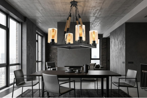 Żyrandol lampa sufitowa żyrandol Lampa sufitowa Lampy Szkło Czarny