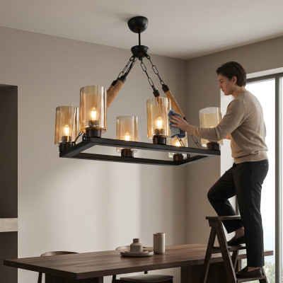 Żyrandol lampa sufitowa żyrandol Lampa sufitowa Lampy Szkło Czarny