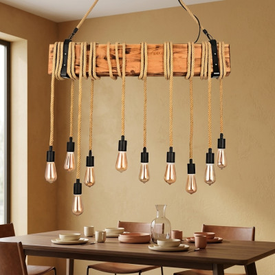 Lampy Stół obiadowy Lampa sufitowa Lustre żyrandol Lampa Drewno światła