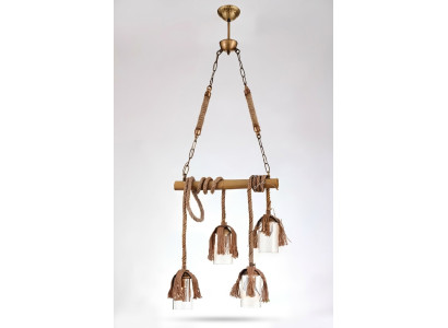 Lampa Bambusowy Żyrandol Sufitowy Żyrandol żyrandol Lampa sufitowa Szkło Brązowe