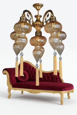 Żyrandol Lampa Sufitowa żyrandol Lampa sufitowa Lampy Szkło Żółte Nowoczesne
