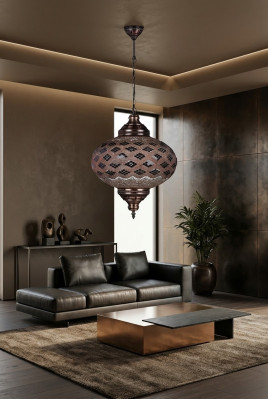 Lampa sufitowa Żyrandol Sufitowy Żyrandol Lampy Szkło Brązowe Nowość