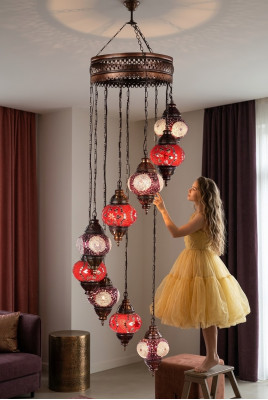 Lustre lampa sufitowa żyrandol Lampa sufitowa Lampy Szkło 45x145cm