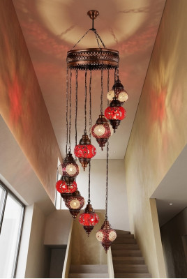 Lustre lampa sufitowa żyrandol Lampa sufitowa Lampy Szkło 45x145cm