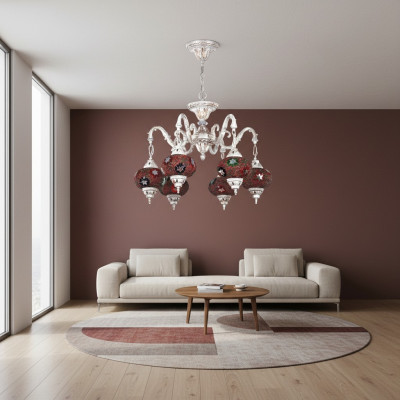 Żyrandol sufitowy Lustre Art żyrandol Lampa sufitowa Lampy Szkło Biały