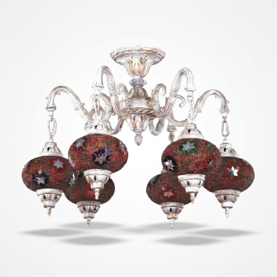 Żyrandol sufitowy Lustre Art żyrandol Lampa sufitowa Lampy Szkło Biały