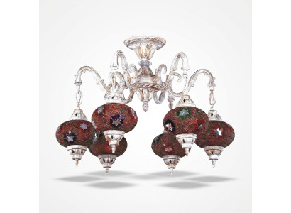 Żyrandol sufitowy Lustre Art żyrandol Lampa sufitowa Lampy Szkło Biały