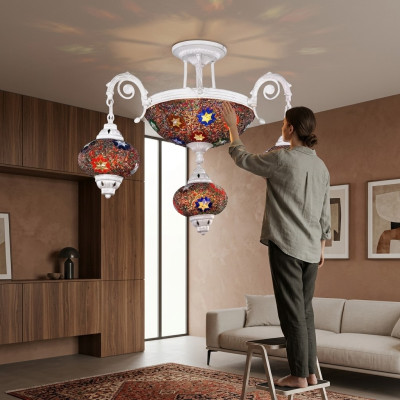 Żyrandol sufitowy żyrandol żyrandol Lampa sufitowa Lampy Szkło Art Biały