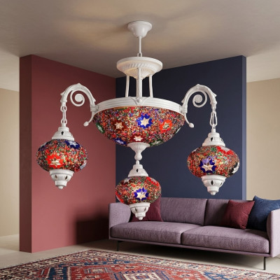 Żyrandol sufitowy żyrandol żyrandol Lampa sufitowa Lampy Szkło Art Biały