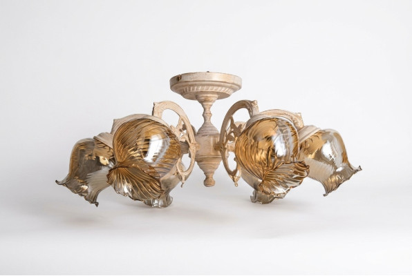 Lampa sufitowa żyrandol sufitowy żyrandol Lampy Szkło Beige Art
